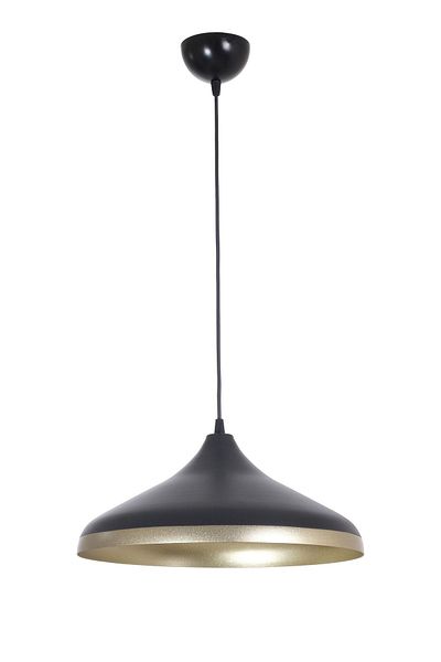 Fer Avize Nil Special Modern Design Striped Black Inside Gold Metal Cafe - Kitchen Single Chandelier