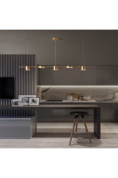 CATLUZ Gold 6'lı Spot Led Lamba,sarkıt Avize,modern Aydınlatma,dekoratif Işık,3000k