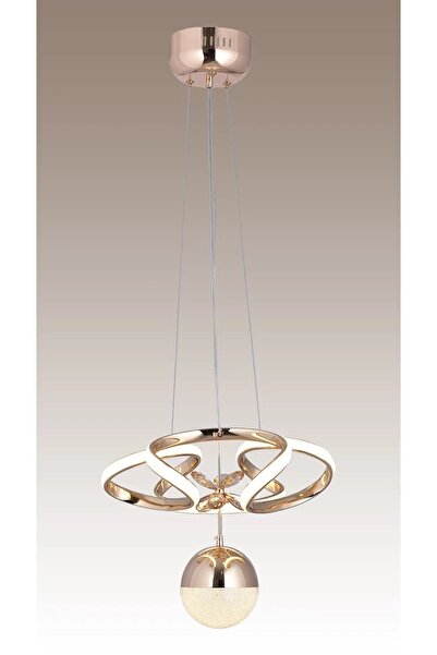 Fer Avize Narin Modern Tasarım Gold Kaplama 3 Renk Işık Veren Salon Mutfak Tavan Ledli Tekli Avize