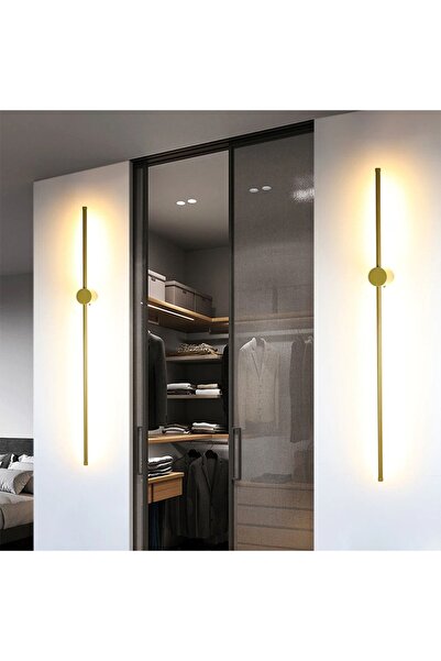 CATLUZ Duvar Aydınlatması,çubuk Aplik,lamba,modern Led 70 Cm Gold-4000k