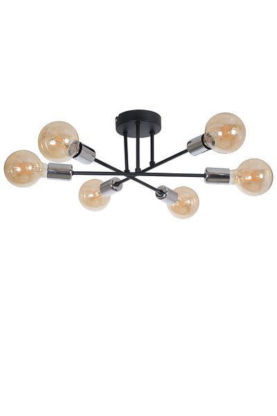Fer Avize Black Spider Cross Floor Lamp - Modern Sports Ceiling - 6-Piece Chandelier Without Bulb Living Room and Kitchen Bedroom