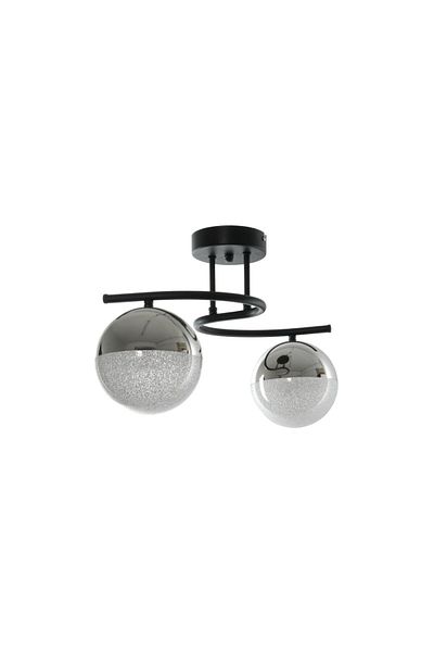 Fer Avize Fuji Modern Decorative Black Color Living Room - Kitchen - Bedroom 2 Led Chandelier