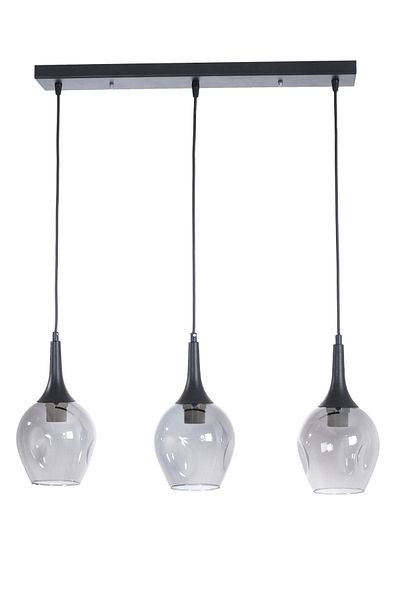 Fer Avize Dimple Modern Design - Bedroom and Kitchen Pendant Lamp 3-Piece Smoked Glass Chandelier Set