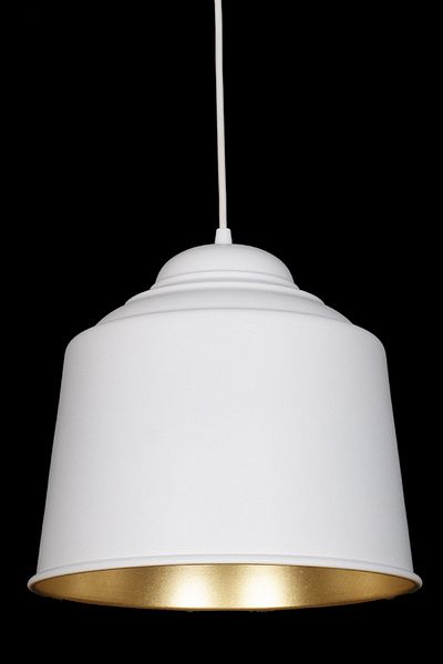 Fer Avize No13 Modern Design White Inside Gold Color Metal Pendant Lamp Cafe - Kitchen Single Chandelier