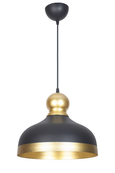 Fer Avize Adele Modern Design Antique Detailed Striped Black Inside Gold Color Cafe - Kitchen Metal Single Chandelier