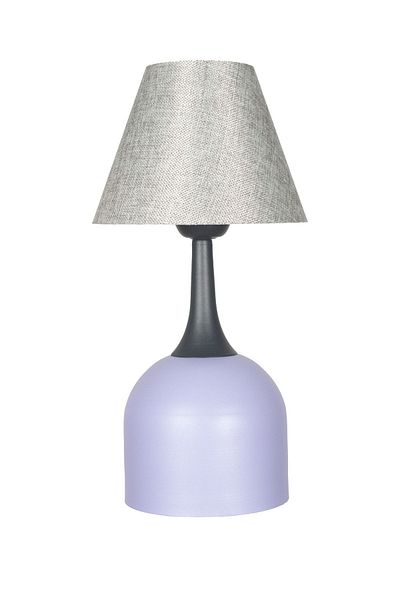 Fer Avize Reina Modern Design Black Headed Lilac Base Lampshade - Table - Night Lamp