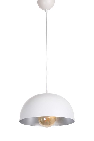 Fer Avize Madrid Special Design Cafe - Kitchen Model Metal White Inside Gray Pendant Lamp Single Chandelier