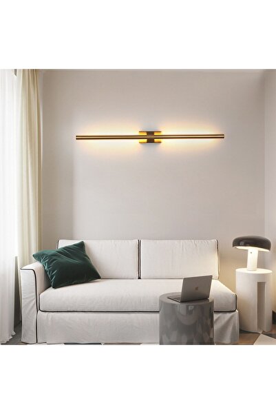 CATLUZ Duvar Aydınlatması,çubuk Aplik,lamba,modern Led 70 Cm Q16mm Gold-4000k