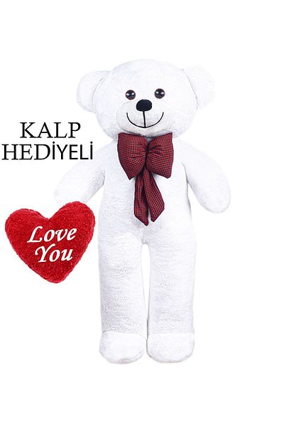 Princess Bear Giant Bear of Love: 100 cm Plush with Bow Tie and Heart Gift