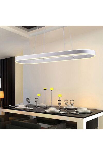 CATLUZ Beyaz Oval Ø110*35cm Led Lamba,sarkıt Avize,modern Aydınlatma,dekorati...