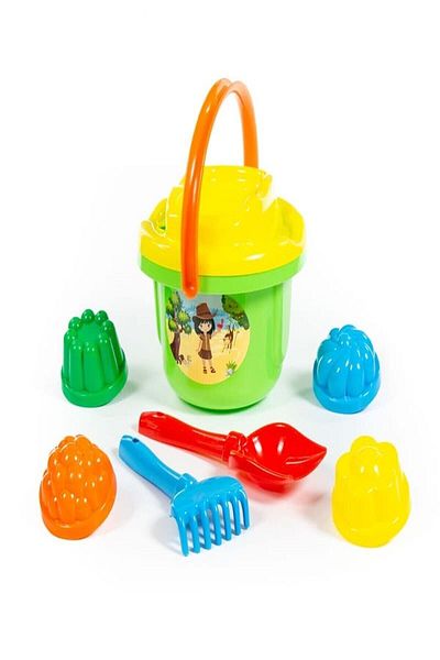 Polesie Team No:193: Large Bucket, Large Screen, Small Hand Shovel No:5, Rake No:5