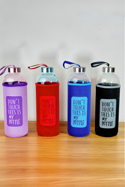 Mutfak Köşesi 1000 Ml Healthy Glass Flask - 1lt Sports Water Bottle with Case