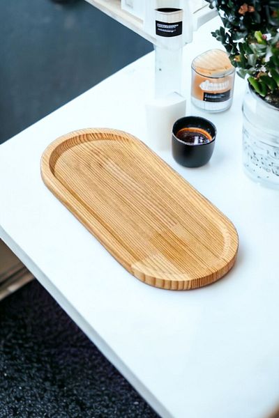 Akkoyunlu home Wooden Breakfast Plate, Fruit Plate, Snack Bowl, Oil Pot Bottom, Fishing Bowl (pine wood)