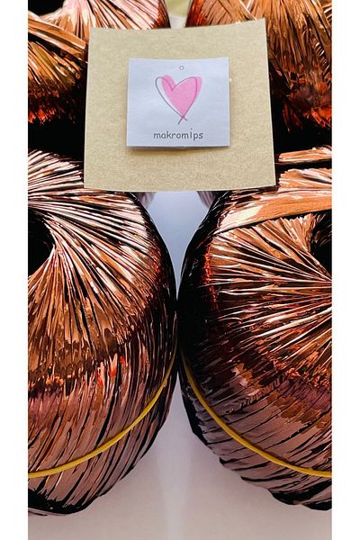 Makromİps Premium Metallic Raffia - Σετ 4 τμχ Glittery Shiny βραδινό φόρεμα από πολυεστέρα τσάντα και καπέλο