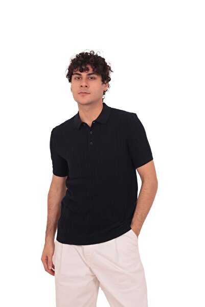 RTD&VLD RTD & VLD Men's Polo Collar Buttoned Short Sleeve Knitwear T-Shirt
