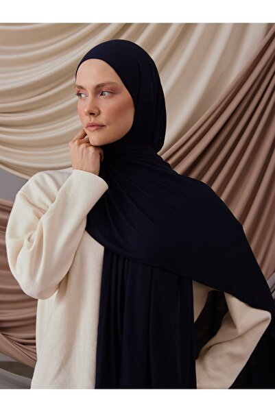 Femple Modest Σάλι ζέρσεϊ με κορδόνι μπαμπού |   Χρώμα: Μπλε ναυτικό |   Μέγεθος: 180x70 cm |   χιτζάμπ