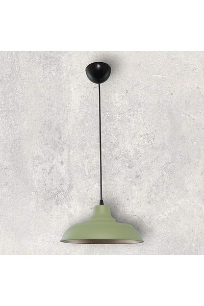 Fer Avize Sinyor Modern Metal Finished Green Inside Gold Pendant Lamp Cafe - Kitchen Single Chandelier