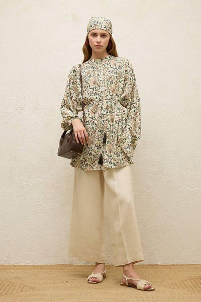Manuka Beige Linen Trousers - Iron Trace