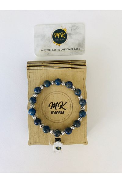 MK tasarım Lapis Lazuli Stone Real Bracelet - Mkt3005