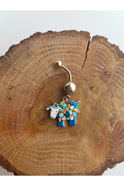 Karınca Piercing Kadın Renkli Koyun Sallantılı Göbek Piercing Cerrahi Çelik P...