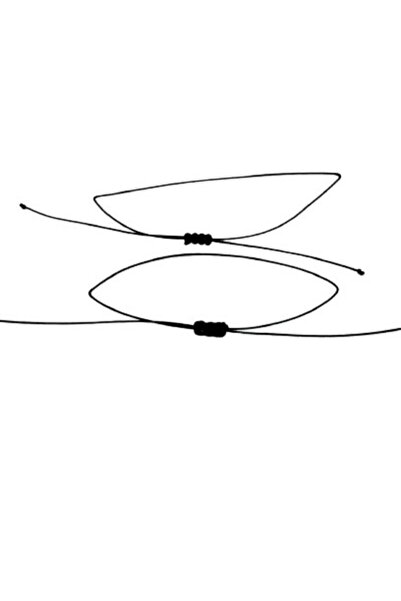 Seabella مجموعة أساور رفيعة من الحبال السوداء مكونة من سوارين قويين محظوظين