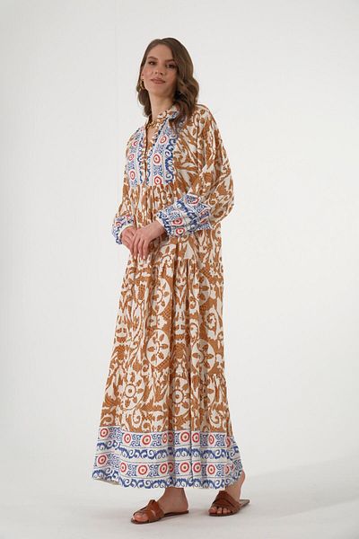 ABBRA Women's Katleya Model 100% Cotton Summer Dress
