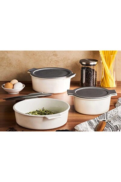 Porland Cookland Fire K.gri Kapaklı Tencere Takımı 6parça