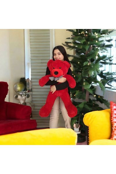 Mellito Toyzz Red Valentine's Day Bear Plush Teddy Bear 80 Cm