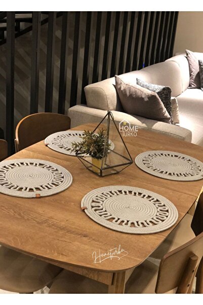 HomeTurko Натуральний джут, сучасний вигляд, чотири сірі, плетені, 33 х 33 см...