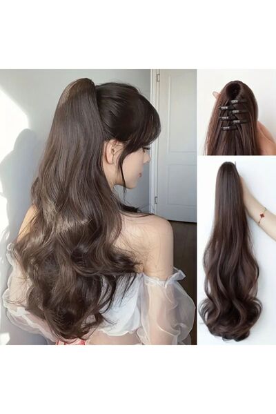 AKOLİFE Postă de păr rezistentă la căldură, brună închisă, cu cataramă - Aspe...