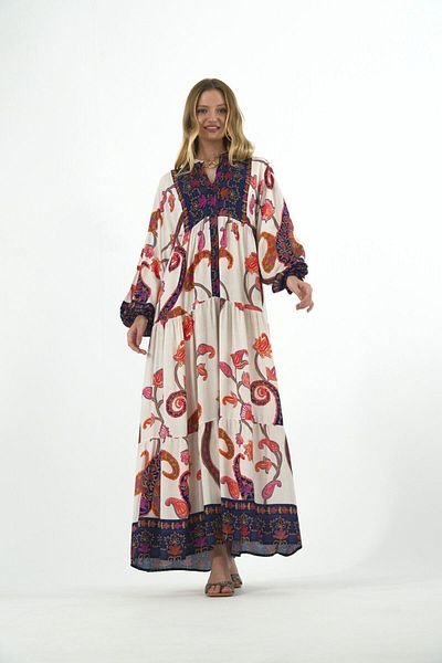 ABBRA Women's Katleya Model 100% Viscose Summer Dress