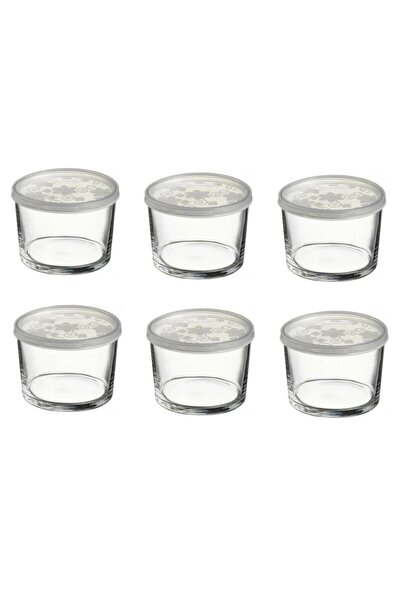 Paşabahçe حاوية تخزين زجاجية مع غطاء 6 قطع للإفطار