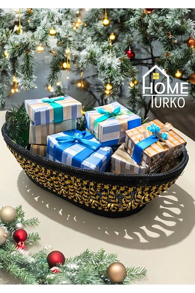 HomeTurko Кошница за хляб с шарка от юта - шкаф, детска стая, органайзер, кошница за съхранение