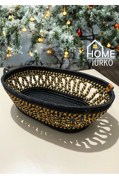 HomeTurko Кошница за хляб с шарка от юта - шкаф, детска стая, органайзер, кошница за съхранение