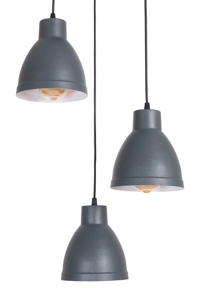 Fer Avize Denis Modern Design Living Room - Kitchen - Cafe Anthracite Color Pendant Lamp 3-Piece Chandelier