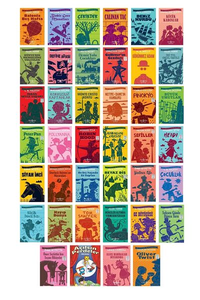 TÜRKİYE İŞ BANKASI KÜLTÜR YAYINLARI 40'lı Dev DÜNYA Çocuk Klasikleri Seti-100...