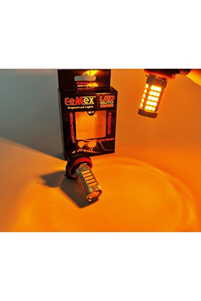 FEMEX Eco H8 Sis Farı Led Ampul 66 Ledli Mercekli Turuncu