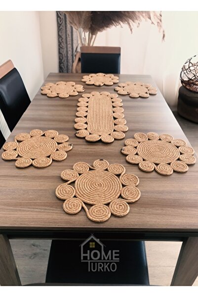 HomeTurko Jüt, Hasır, Dekoratif, Amerikan Servis Takımı, Çeyizlik Masa Örtüsü, Tabak Altlığı, Supla Takımı