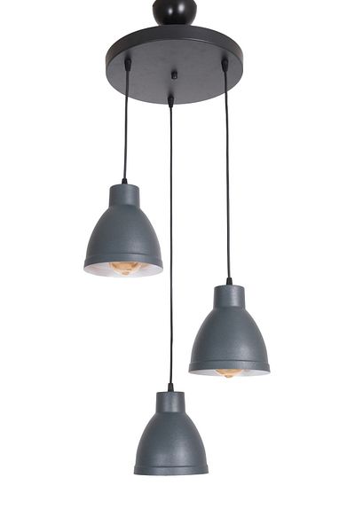 Fer Avize Denis Modern Design Living Room - Kitchen - Cafe Anthracite Color Pendant Lamp 3-Piece Chandelier