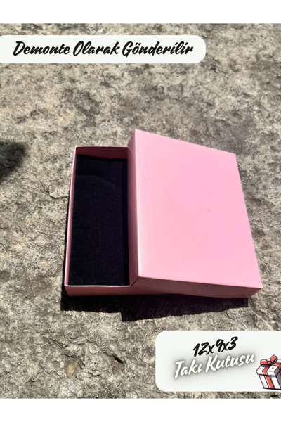 Fatih Kutu 12x9x3 - Pembe Renk Süngerli Takı Kutusu [demonte 25 Adet]