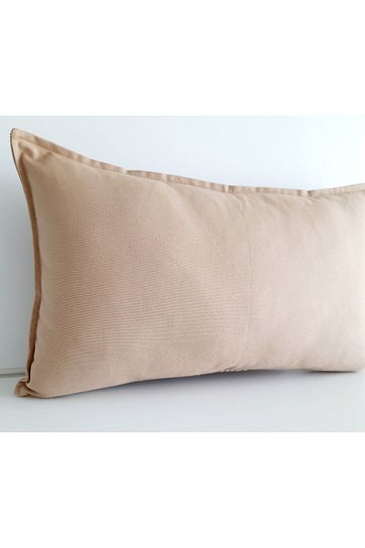 Fabric by Gülçin Μπεζ Χρώμα Flat Sand Ορθογώνια Μαξιλαροθήκη - Koton Duck Fabric