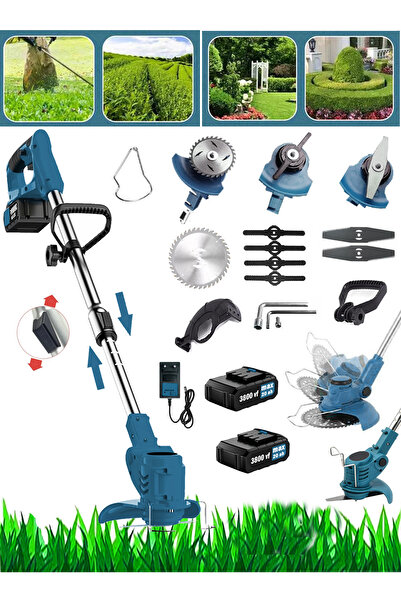 Eisenn German Maybach Asr 776 Seri 3800 Vf 20 Ah Çift Akülü Ot Çim Çalı Biçme Tırpanı Teleskopik Uzatmalı