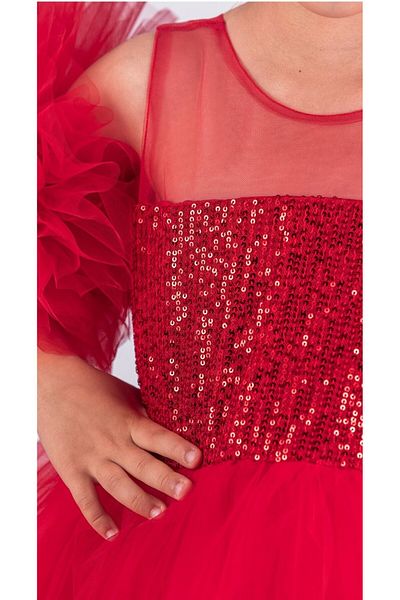 Little Pumpkin April 23 Tutu Pon Pon Sleeves Sequins Dress - Girl's Evening Dress