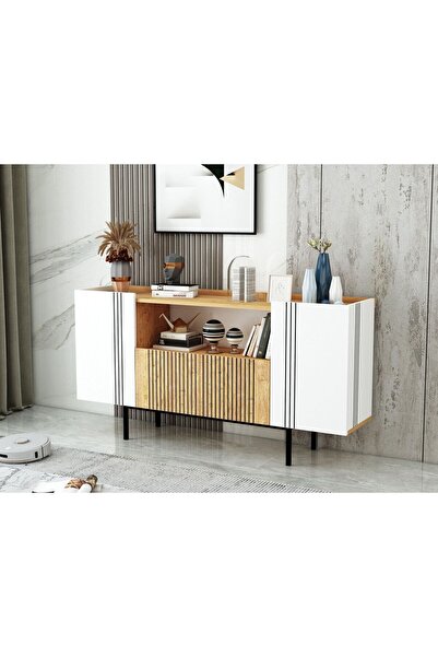 ADNAN AHŞAP Essen 160 Cm Konsol Atlantik Çam / Beyaz