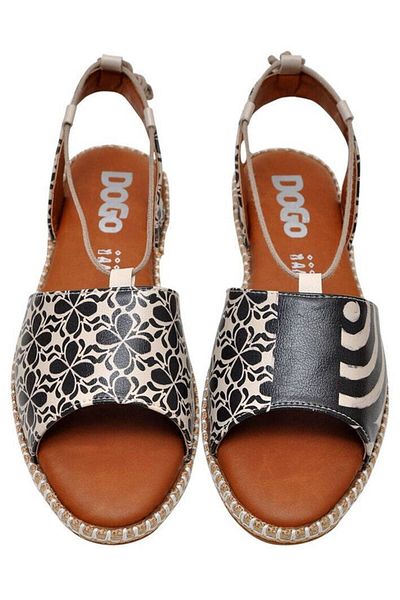 Dogo Women's Vegan Leather Black Lace-up Sandals - Black Design