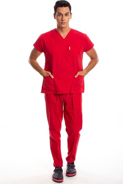 Simirna Üniforma Costum chirurgical roșu