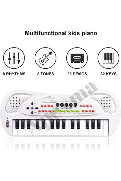 Apexma Oyuncak 32 Tuşlu Mikrofonlu Org - Eğitici Çocuk Müzik Aletleri