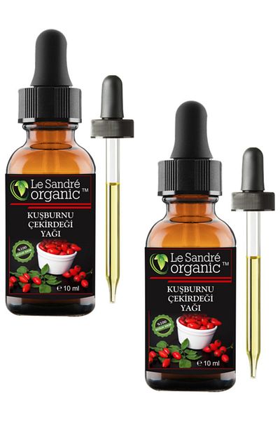 Le'Sandre Organics مجموعة زيت بذور ثمر الورد 10 مل و 10 مل