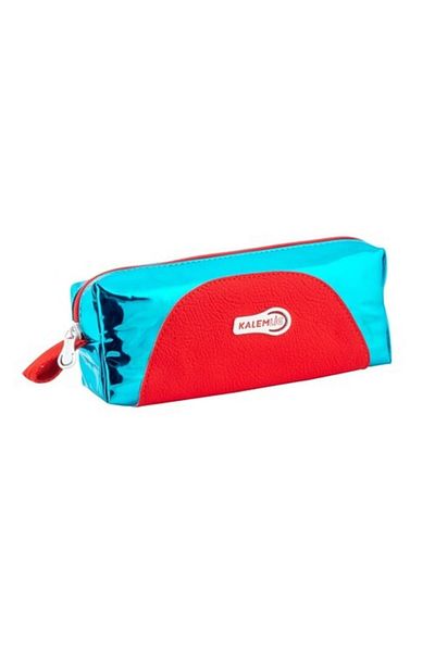 Kalemlig Faux Leather Single Compartment Blue Pencil Bag - Pen Holder
