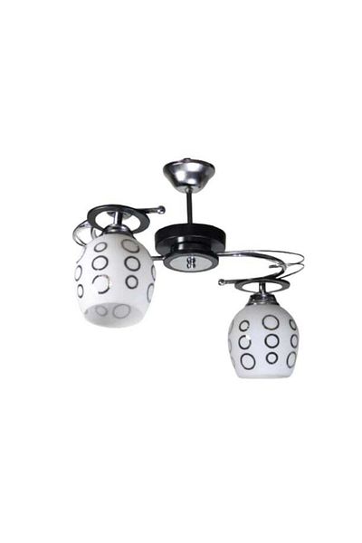 Uçar Black 2-Piece Mirrored Glass Chandelier